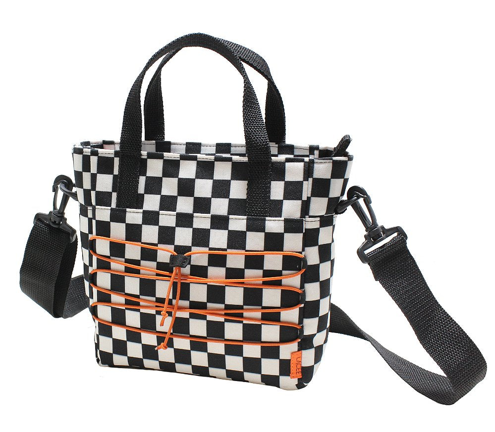 Bolsa Tote Checkerboard Black & White - Couro Nobre