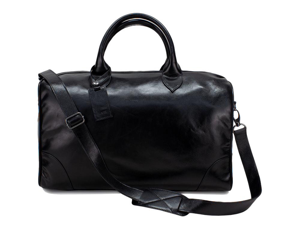 Mala de Couro Travel Soft Preta - Couro Nobre