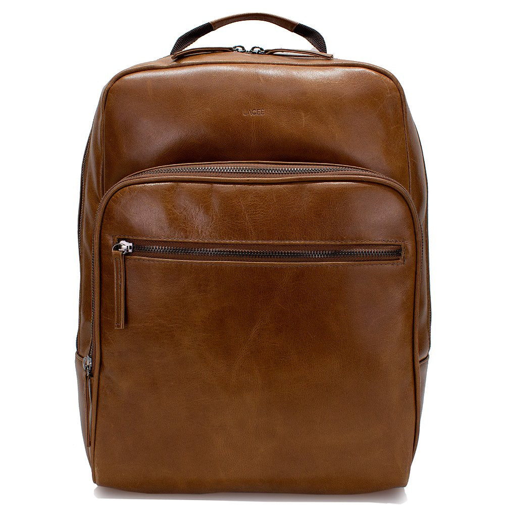 Mochila de Couro Dacar Caramelo - Couro Nobre