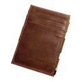Porta Cartão de Couro Magic Caramelo - Couro Nobre