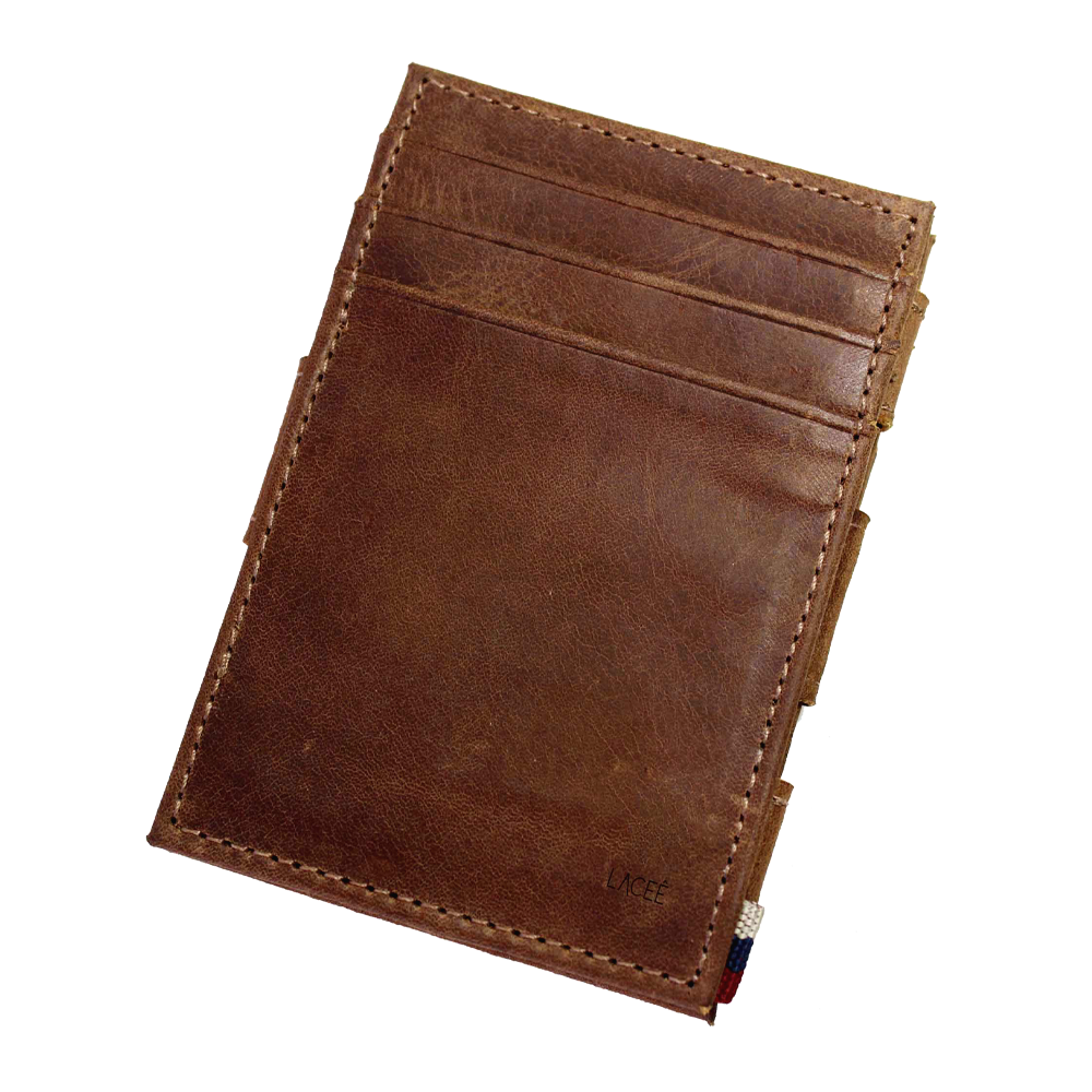 Porta Cartão de Couro Magic Caramelo - Couro Nobre